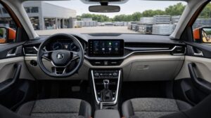 Skoda Kushaq Facelift इंटीरियर डिजाइन, डिजिटल इंस्ट्रूमेंट क्लस्टर और बड़ा टचस्क्रीन सिस्टम