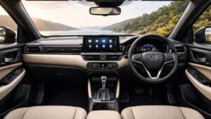 Honda Elevate SUV का इंटीरियर डैशबोर्ड और टचस्क्रीन सिस्टम