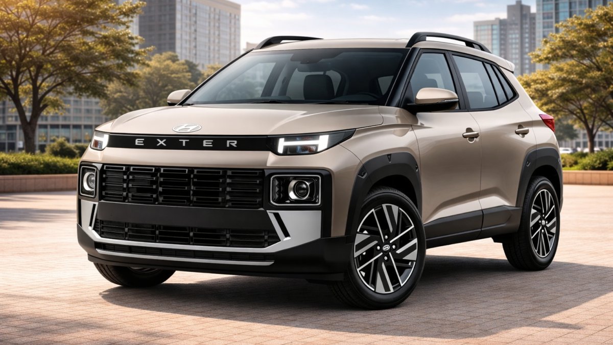 Hyundai Exter Facelift 2026 का नया फ्रंट डिजाइन और ग्रिल