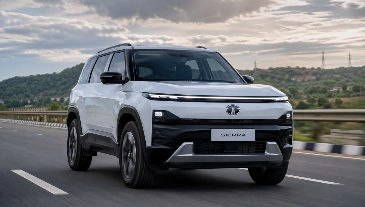 Tata Sierra Review 2026 फ्रंट लुक और दमदार रोड प्रेजेंस वाली एसयूवी