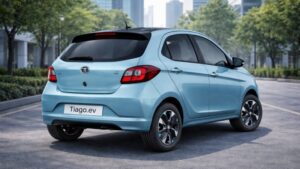 tata tiago ev का रियर व्यू और बैक डिजाइन