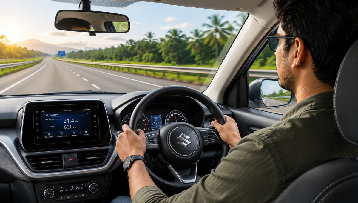 Fuel Saving Tips for Cars के लिए highway पर smooth driving करती कार