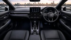 नई Honda City Facelift 2026 का लग्जरी इंटीरियर, डिजिटल डिस्प्ले और प्रीमियम ब्लैक लेदर सीट्स