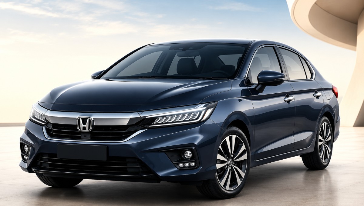 Honda City Facelift 2026 का नया प्रीमियम डिजाइन और एडवांस टेक्नोलॉजी वाला शानदार फ्रंट लुक