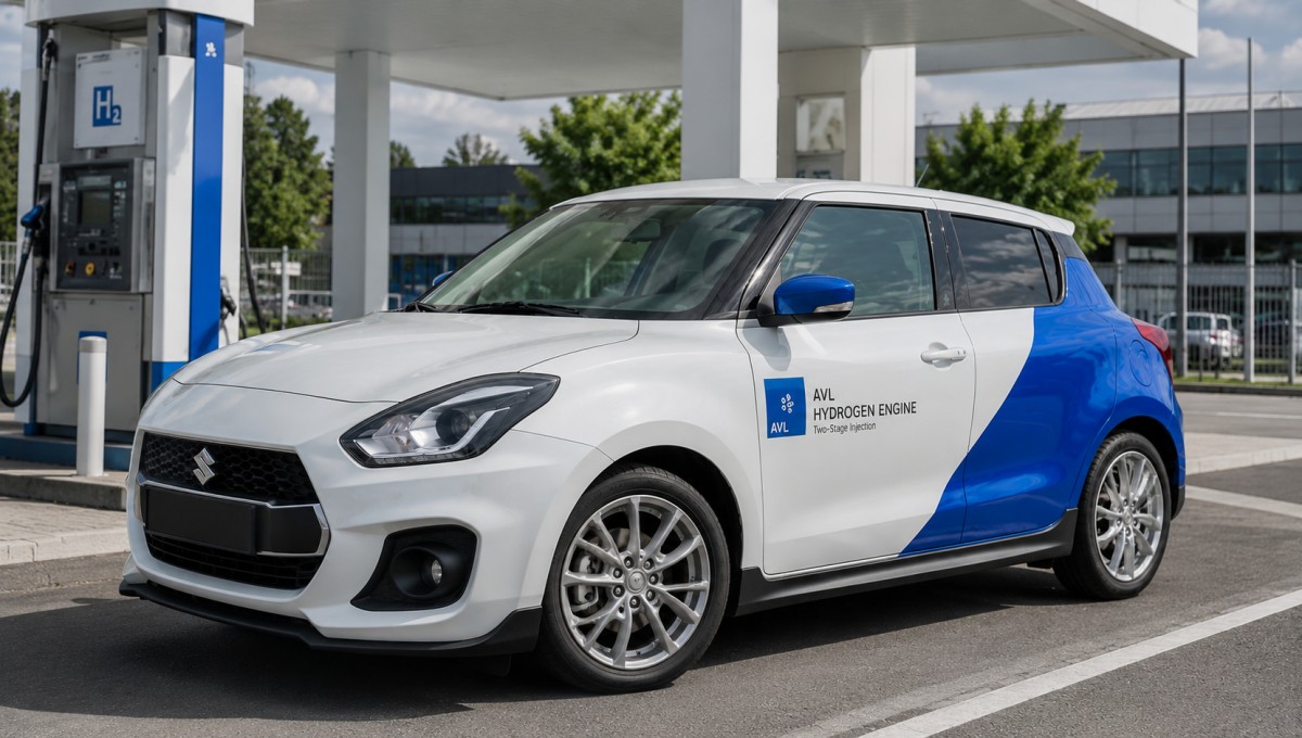 नई Maruti Swift Hydrogen Car 2026 का फ्रंट व्यू