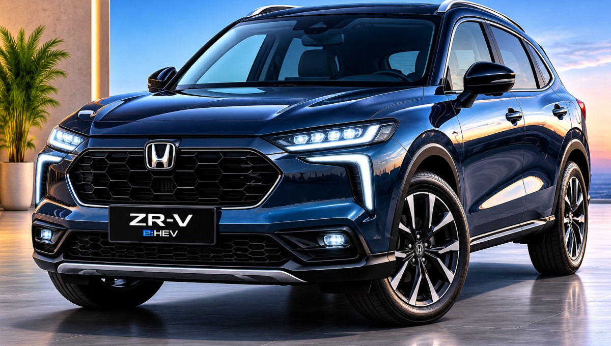 Honda ZR-V 2026 Hybrid SUV India launch front view with LED DRLs and premium design