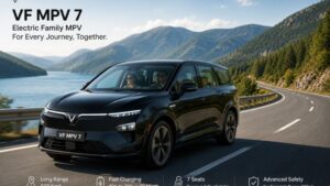 VinFast VF MPV 7 Range and Charging के साथ family road trip electric MPV