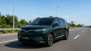 VinFast VF MPV 7 Charging Time Explained के साथ highway पर long range electric MPV